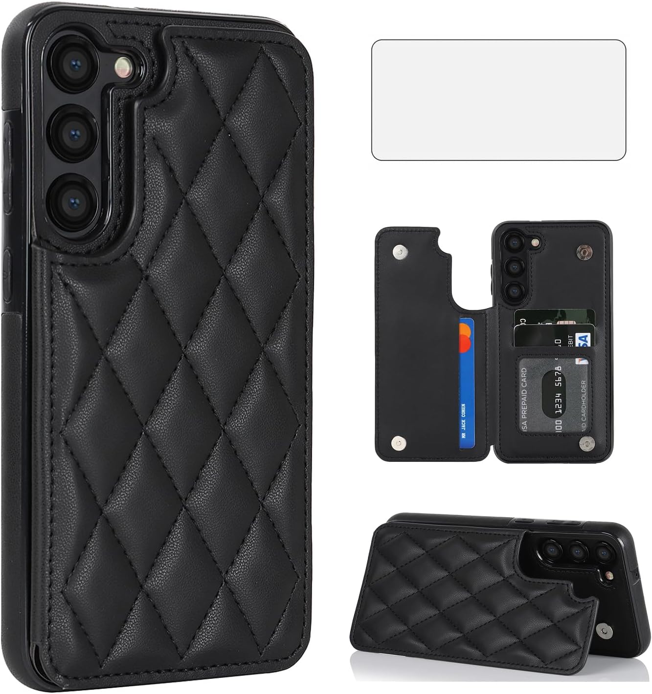 Wallet Leather Case with Card Slot & Magnetic Flip for Samsung Galaxy ... Plus