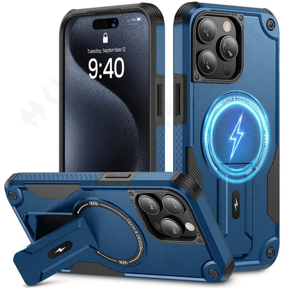 MagSafe Shockproof Kickstand Case for iPhone 11-16 Pro Max