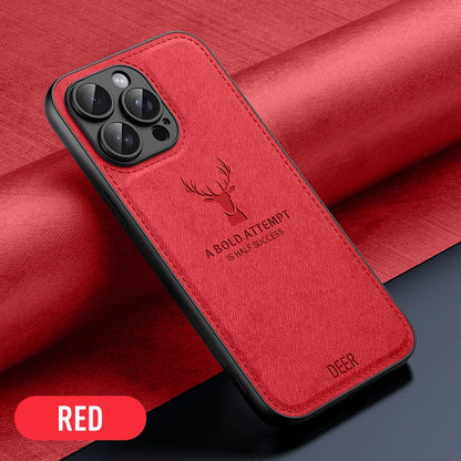 Luxury Leather Texture Deer Head Case for iPhone – Shockproof Soft Cover