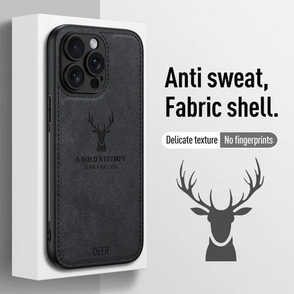 Luxury Leather Texture Deer Head Case for iPhone – Shockproof Soft Cover