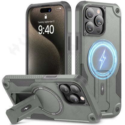 MagSafe Shockproof Kickstand Case for iPhone 11-16 Pro Max