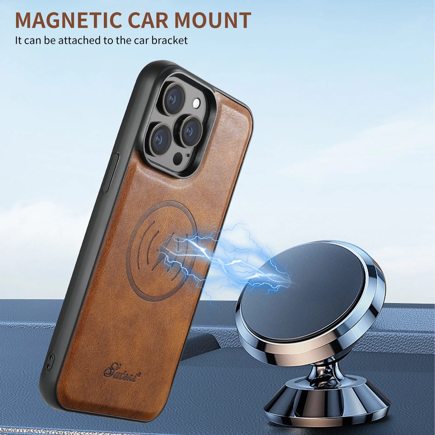 SZHAIYU Magnetic Leather Wallet Case for iPhone 16 Pro Max