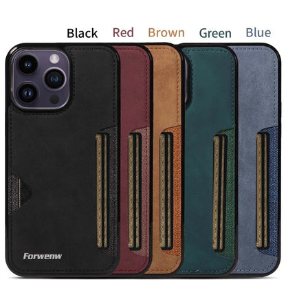 Retro PU Leather Card Holder Wallet Case for iPhone 15 Pro Max