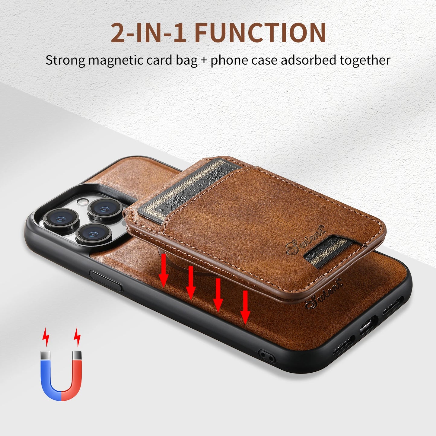 SZHAIYU Magnetic Leather Wallet Case for iPhone 16 Pro Max