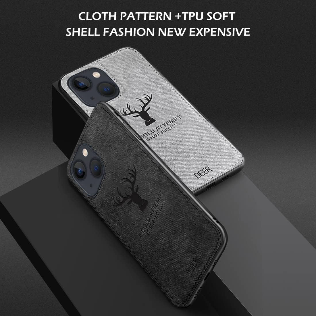 Luxury Leather Texture Deer Head Case for iPhone – Shockproof Soft Cover