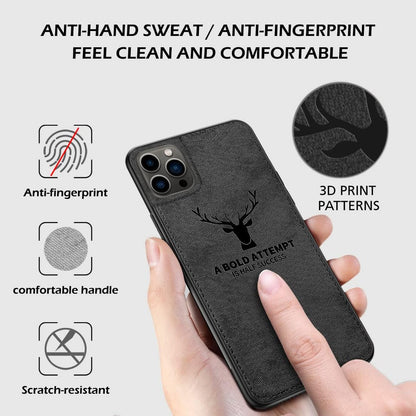 Luxury Leather Texture Deer Head Case for iPhone – Shockproof Soft Cover