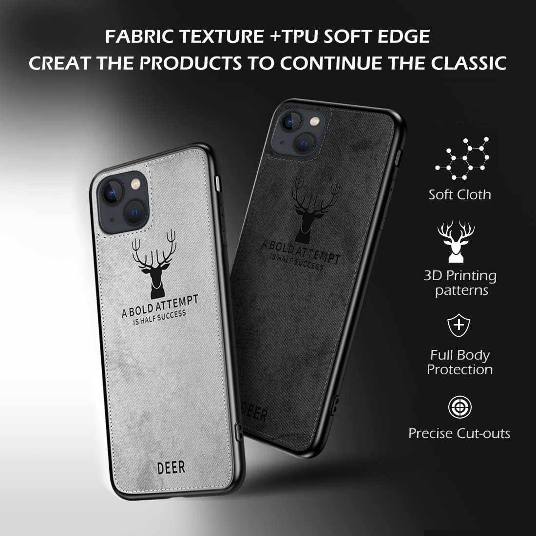 Luxury Leather Texture Deer Head Case for iPhone – Shockproof Soft Cover