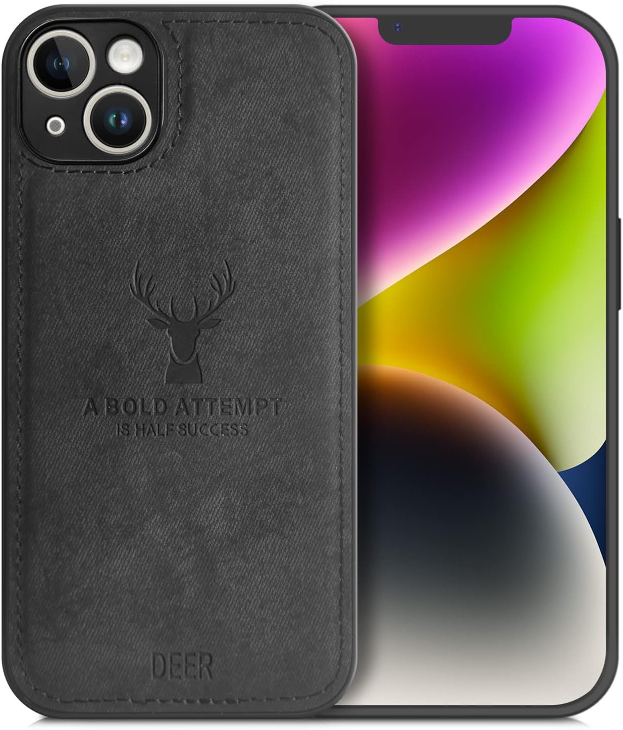 Luxury Leather Texture Deer Head Case for iPhone – Shockproof Soft Cover