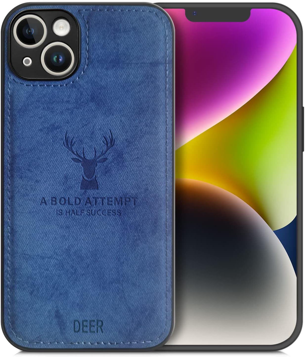 Luxury Leather Texture Deer Head Case for iPhone – Shockproof Soft Cover