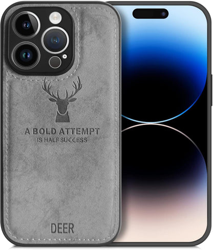 Luxury Leather Texture Deer Head Case for iPhone – Shockproof Soft Cover